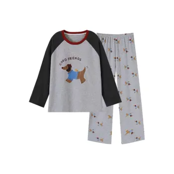 OEING Pajama Set Women's Gray Puppy