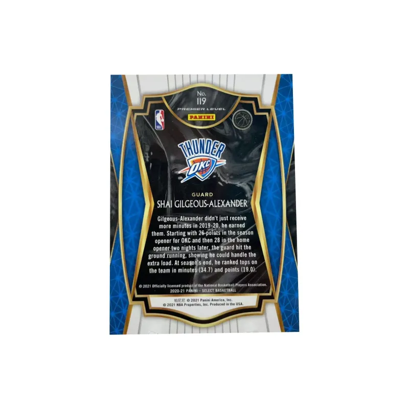 PANINI 2020 21 Thunder Alexander Thunder's Star SELECT Level 2 Token Collection Sports Cards 1 Pc-1