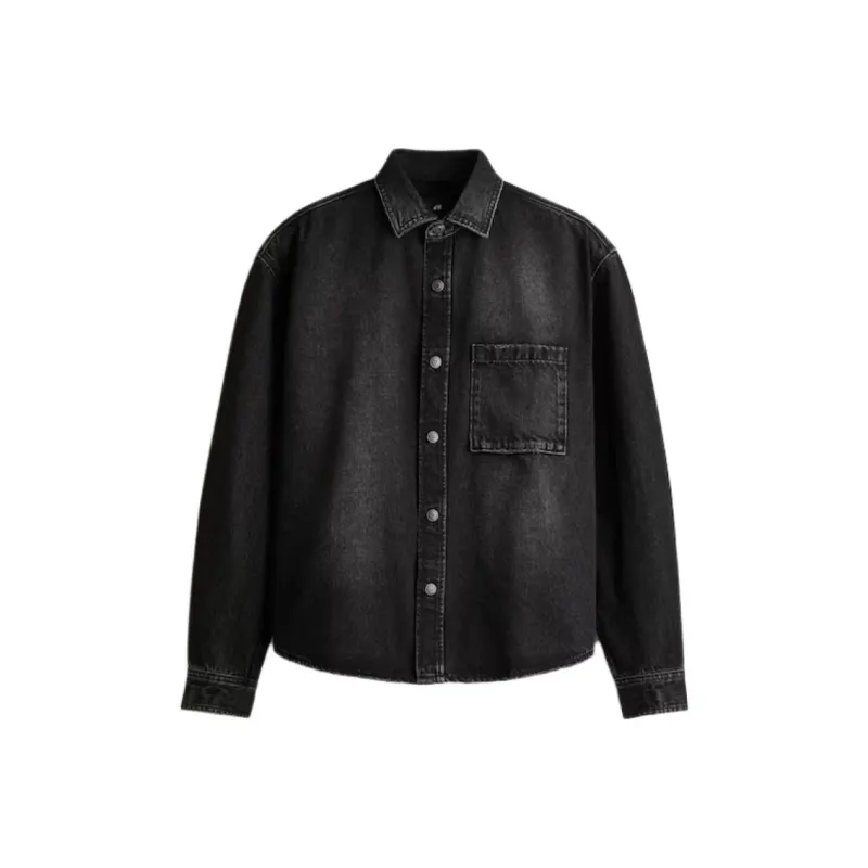 H&M Denim Jacket Men's Dark Gray-0