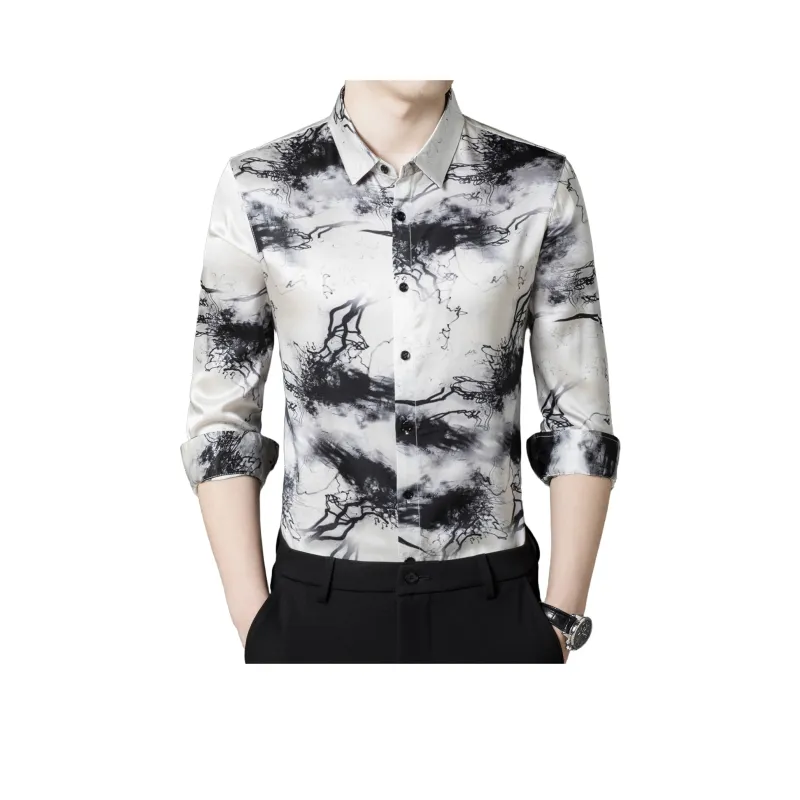 PIERRE CARDIN Shirt Men's Black White-1