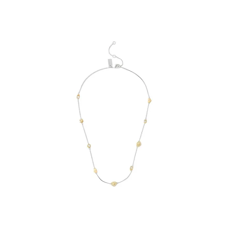 COACH Brass Plated, Glass, Cubic Zircon, Crystal Necklaces Women's Silver-0