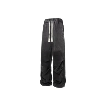 MARK WAFFLE Knitted Sports Pants Unisex Black