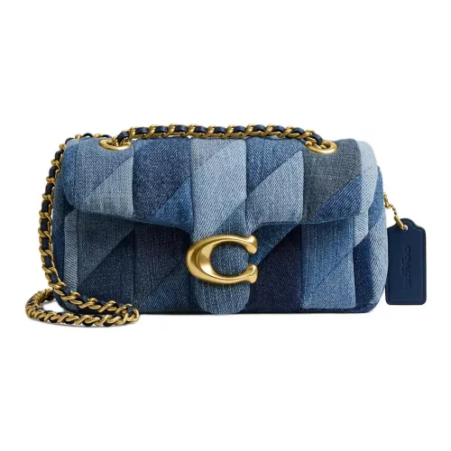 COACH Tabby Denim With Nappa Leather Shoulder Bag Small Size Women's Denim Blue