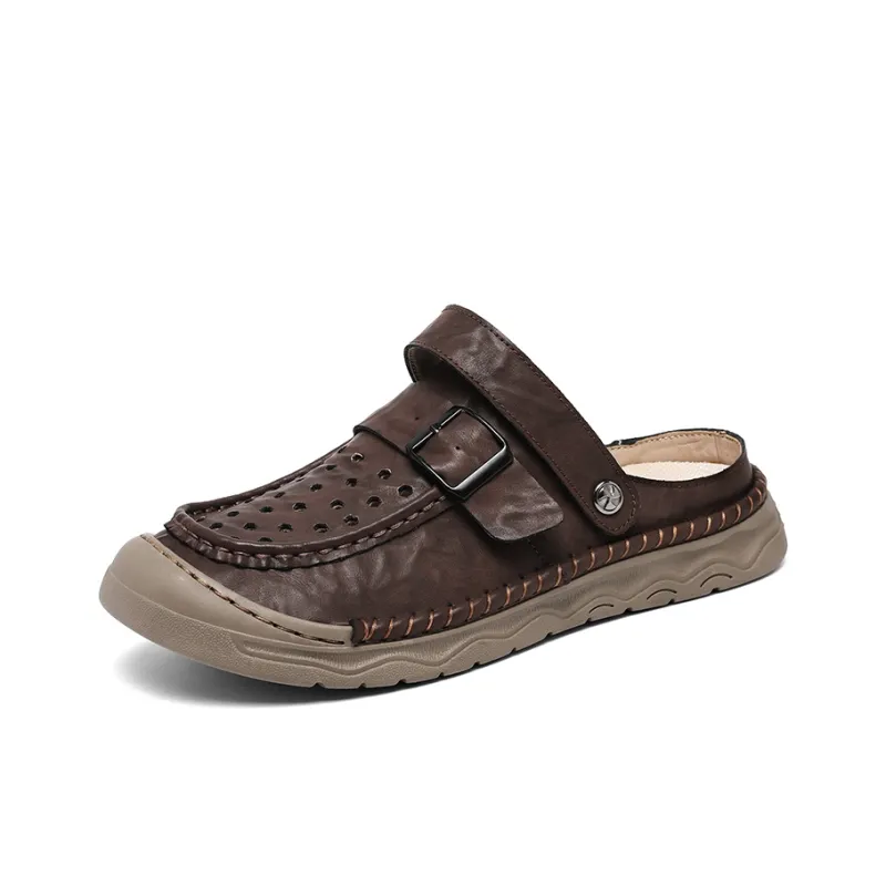 Xvxv Beach Sandals Men Black/Khaki/Red Brown/Gray-12