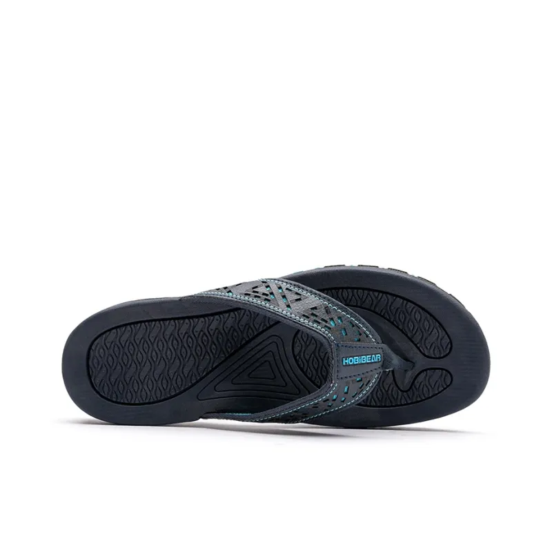 HOBIBEAR Odor Resistant Abrasion Resistant Slip Resistant Flip Flops Men's Dark Gray-2