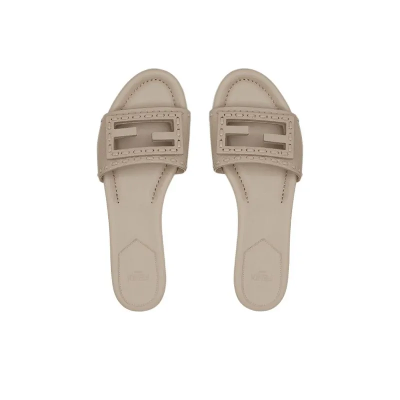 FENDI Baguette Slip Resistant Slide Slippers Women's Gray-3