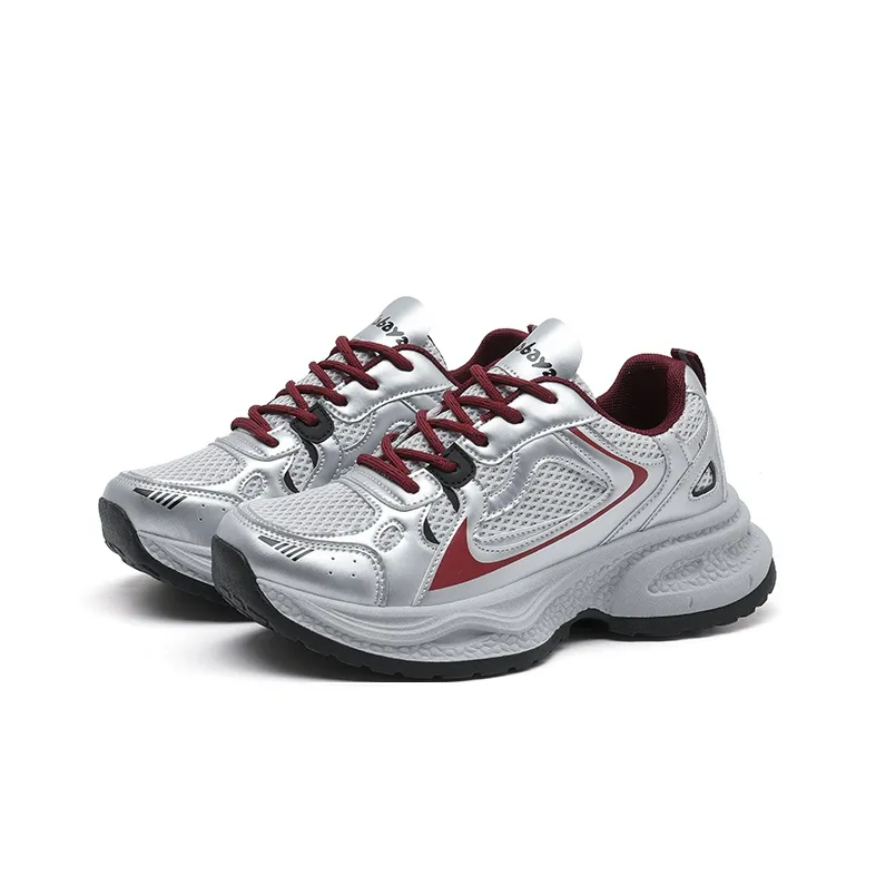 Babaya Cushioning Anti Slip Wear Resistant Breathable Lightweight Height Increasing Low Top Chunky Sneakers Women's-9