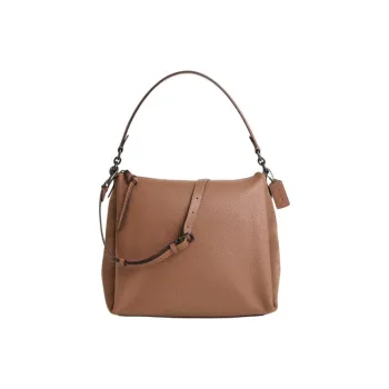 COACH Shay Leather Crossbody Bag, Shoulder Bag Large Size Women's Khaki