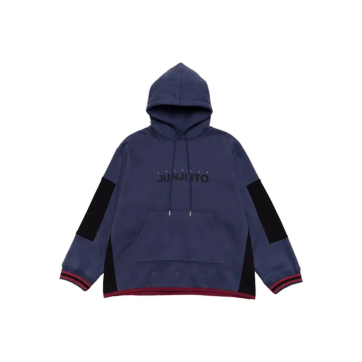 UNVESNO YITENGRUNER Hooded Loose Fit Sweatshirt Unisex Navy Blue-0
