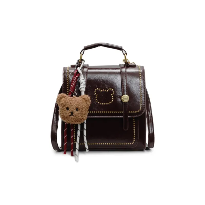 Travel PU Backpack Regular Women's Black/Ecru/Coffee/White & Coffee-12