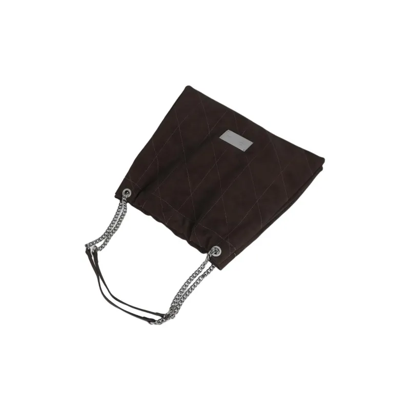 Kikawa Card Synthetic Leather Tote Bag, Shopping Bag, Shoulder Bag Large Size Women's Caramel Brown-5