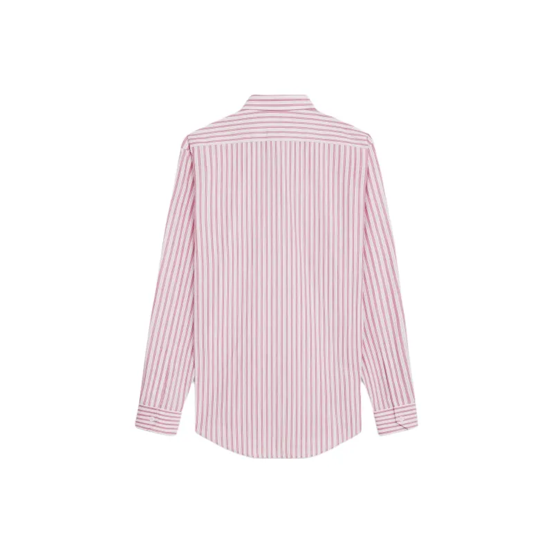 CELINE Striped Logo Embroidered Long Sleeve Shirt-1