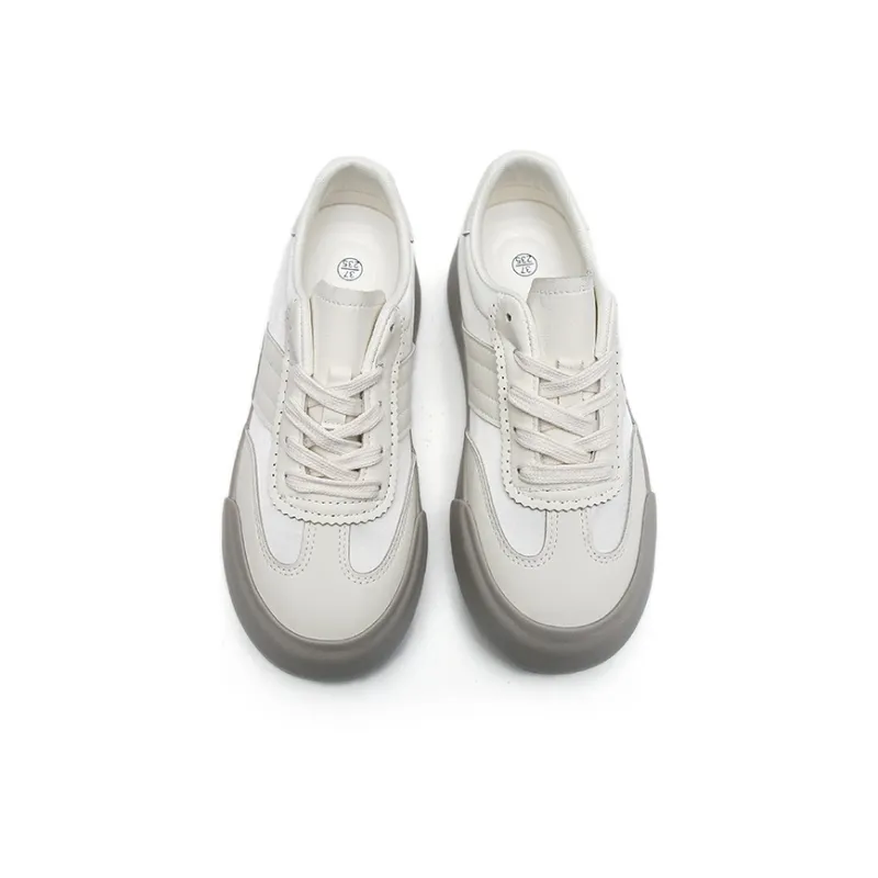 Than Than Me Low Top Skateboard Shoes Women's Pearl White-2