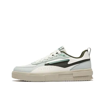Erke Abrasion Resistant Slip Resistant Low Top Skateboard Shoes Men's Microcrystal White Light Gray Green
