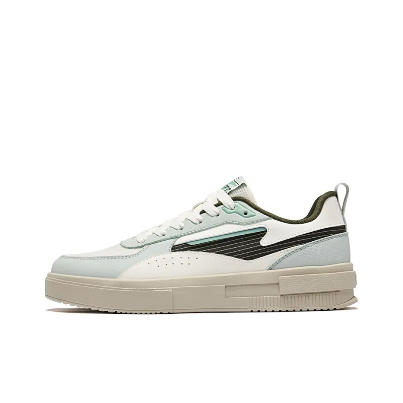 Erke Abrasion Resistant Slip Resistant Low Top Skateboard Shoes Men's Microcrystal White Light Gray Green-0