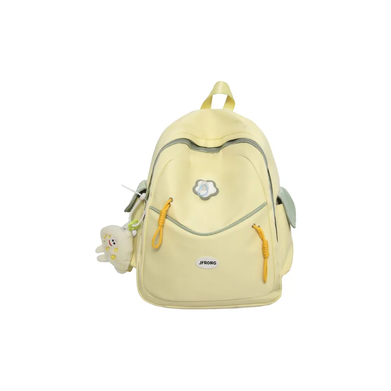URBAN FOREST Nylon Backpack Unisex White/Black/Light Yellow/Sky Blue/Pink-9