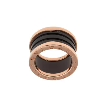 BVLGARI 18K Rose Gold Ceramic Rings Unisex Black