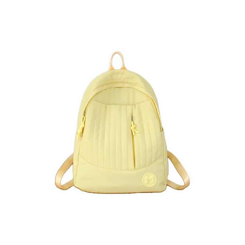 GEERDUN Composite Cloth Backpack Regular Unisex Beige Yellow/Mint Green/Ecru/Black/Pink-0