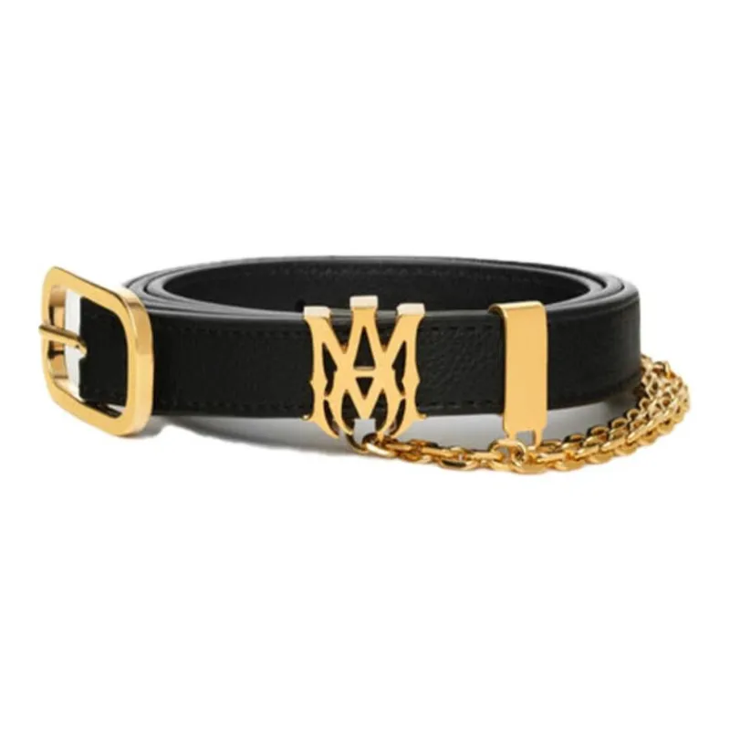 AMIRI Leather Belts Unisex Black 2CM-0