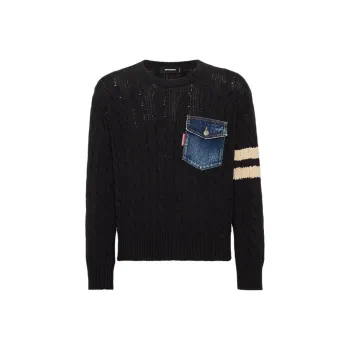 DSQUARED 2 Cable Knit Crewneck Jumper