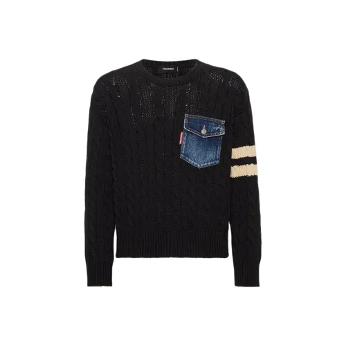 DSQUARED 2 Cable Knit Crewneck Jumper