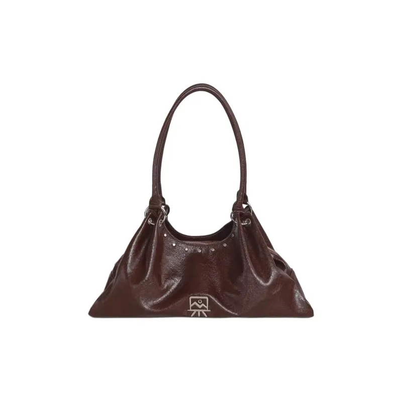 Kikawa Card Synthetic Leather Shoulder Bag Medium Size Women's Burgundy-0