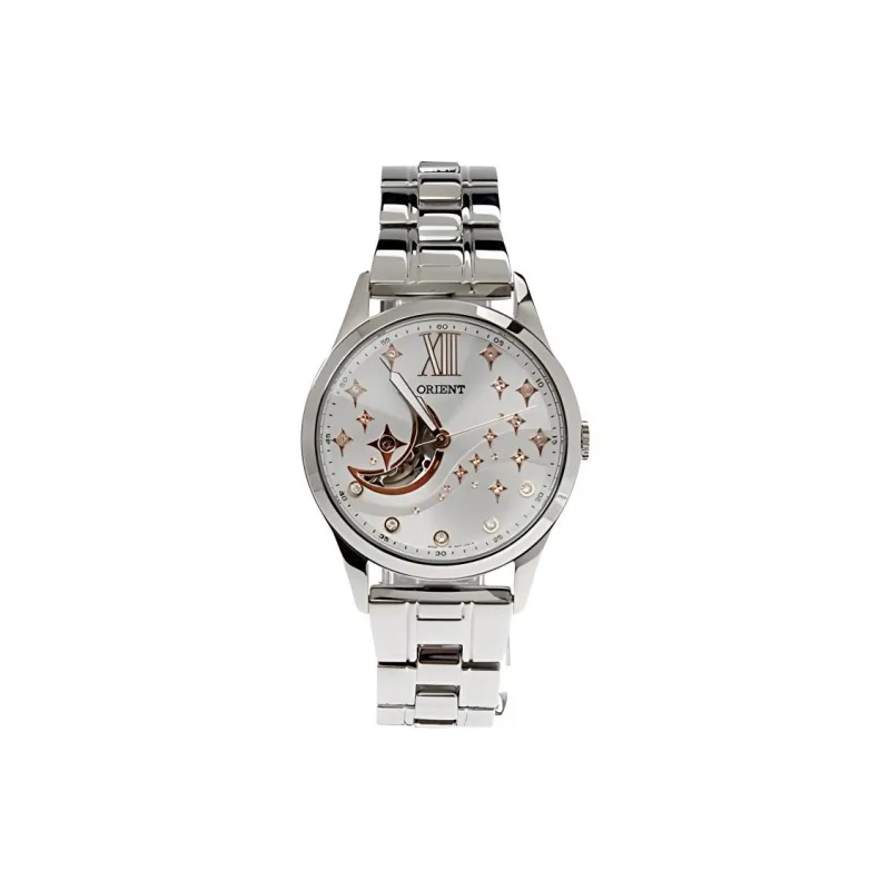 ORIENT Fashion Collection Automatic Mechanical Movement Stainless Steel Watchband Watch 37mm Women's Watch Silver Dial-0