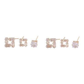 YDE S925 Sterling Silver Stud Synthetic Zirconia Alloy Stud Earrings Women's