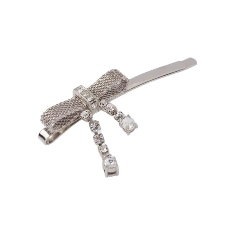 MIU MIU Metal, Crystal Hair Clips Women's Silver-1
