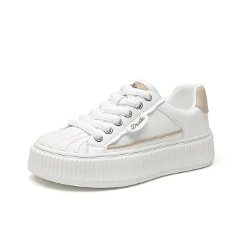 DUSTO Coverage Thermal Slip Resistant Low Top Skateboard Shoes Women's White Skin Tone