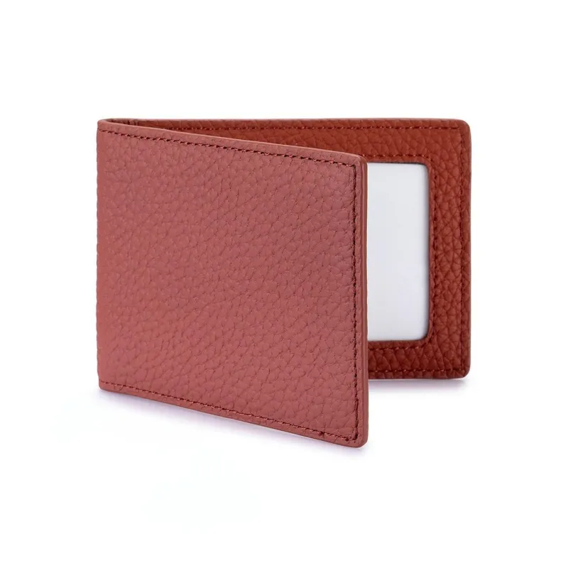 OUZIHUANG Top Grain Cow Leather Card Holder Unisex Multicolor-4