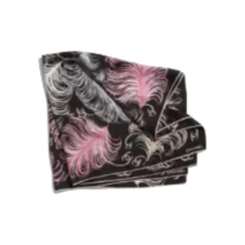 CHANEL Twill Silk Scarves Unisex Black