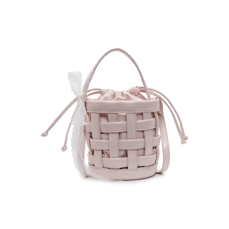 RUIPAI PU Bucket Bag Handbag Women's Black/Ecru/Blue/Silver/Pink-33
