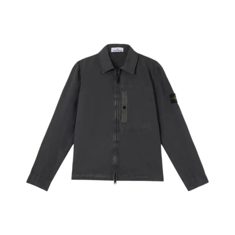 STONE ISLAND Compass Patch Zip Up Shirt Jacket-2