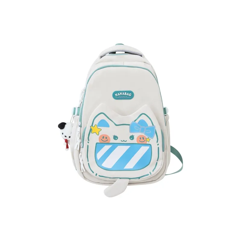 H YXIANG Nylon Backpack Unisex Black/Brown/Purple/White Green/White Red-3