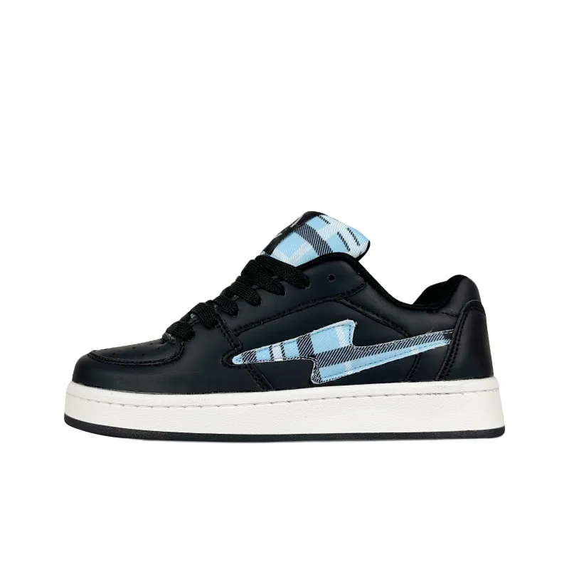 Rongchuan Anti Slip And Wear Resistant Lightweight Low Top Skateboard Shoes Unisex Black Blue Box-1