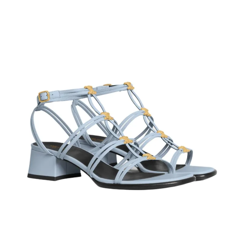 CELINE Triomphe CLEMENCE MULTI Roman Sandals 4cm Women's Blue-2