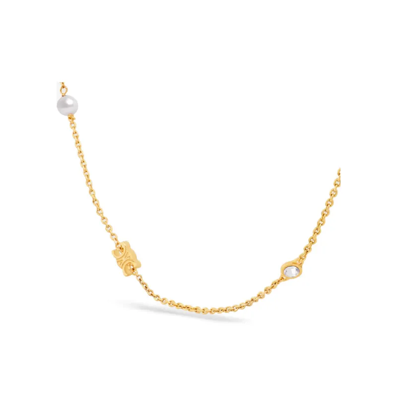 CELINE Brass Necklaces Women's Gold-3