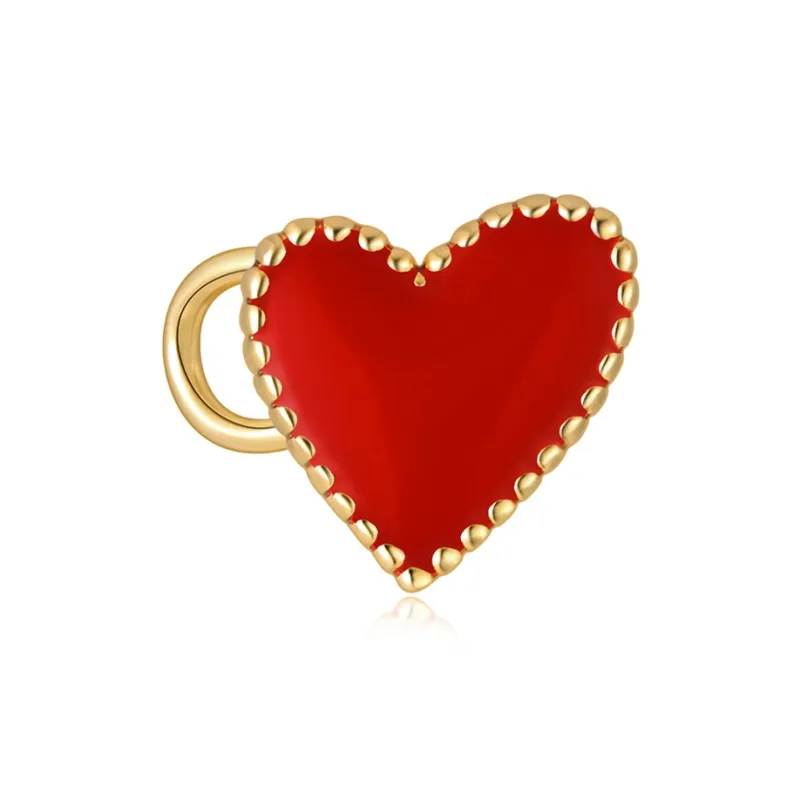 LELOUP 18K Gold Plated Copper Clip On Earrings Women's Red-13