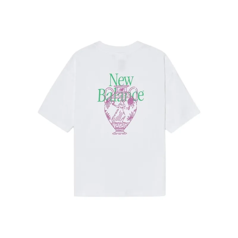 New Balance Drop Shoulder Sleeve T Shirt Women's White-1