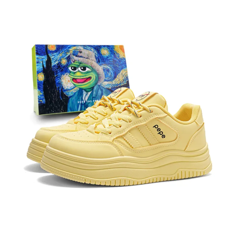 Pepe The Frog Slip Resistant Cushioning Wear Resistant Lightweight Breathable Low Top Skateboard Shoes Unisex-35