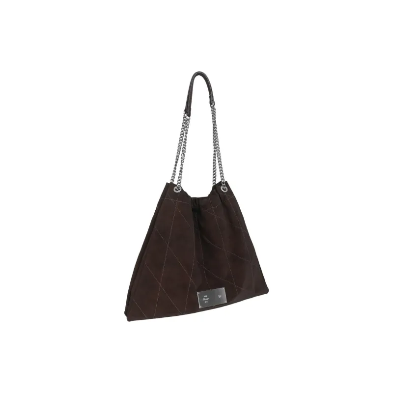 Kikawa Card Synthetic Leather Tote Bag, Shopping Bag, Shoulder Bag Large Size Women's Caramel Brown-2