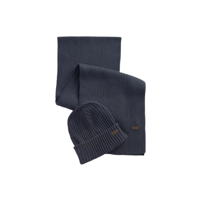 BARBOUR Ribbed Beanie Set-4