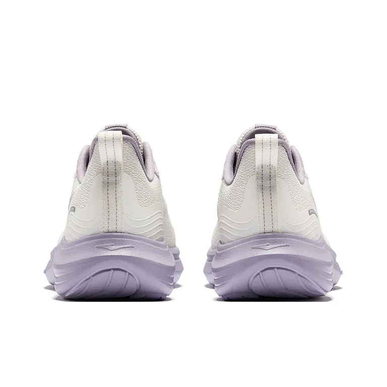 Erke Yunyi Cushioning Breathable Rebound Low Top Casual Running Shoes Women's White Purple-3