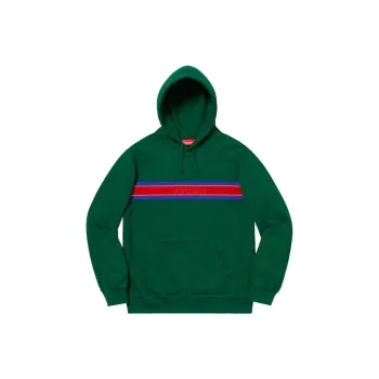 Supreme Chest Stripe Logo Hooded Sweatshirt