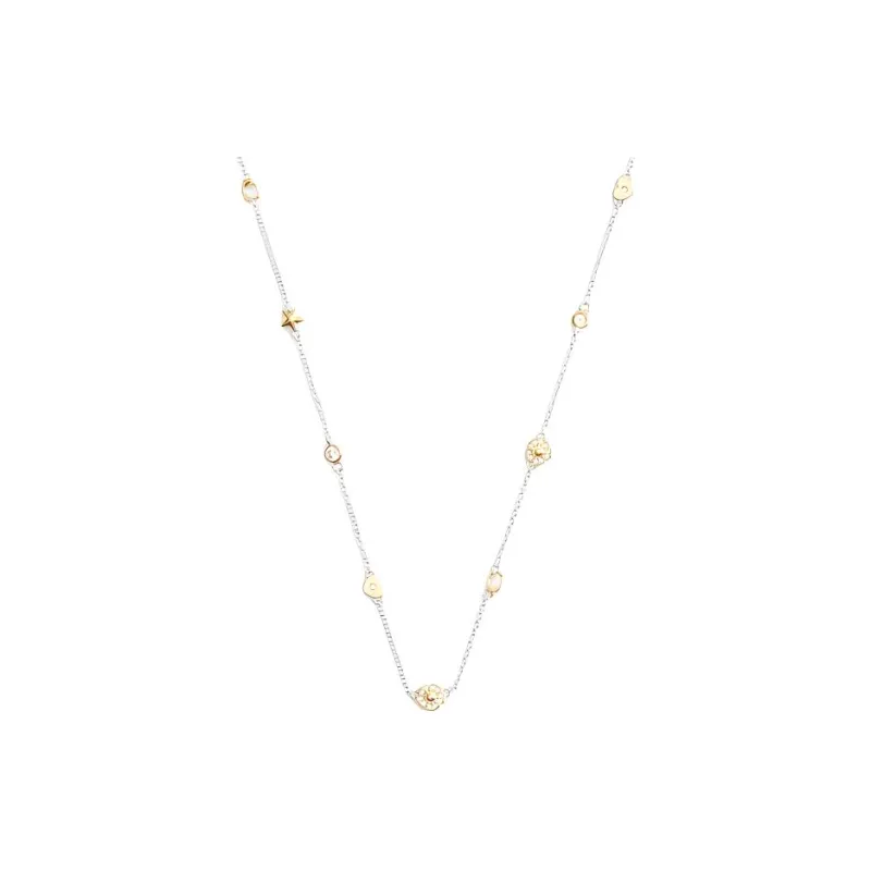 COACH Brass Plated, Glass, Cubic Zircon, Crystal Necklaces Women's Silver-1
