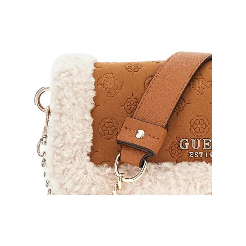 GUESS Polyurethane Shoulder Bag Crossbody Bag Mini Women's Brown-2