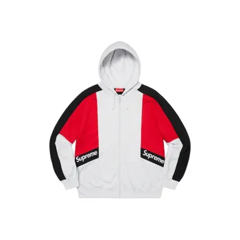 Supreme Color Blocked Zip Up Hooded Sweatshirt