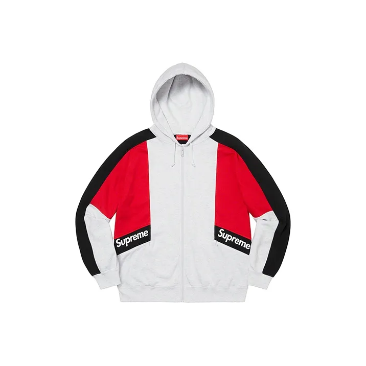 Supreme Color Blocked Zip Up Hooded Sweatshirt-0