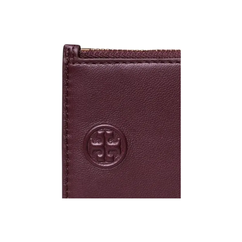 TORY BURCH Fleming Nappa Leather Card Holder Women's Burgundy-4